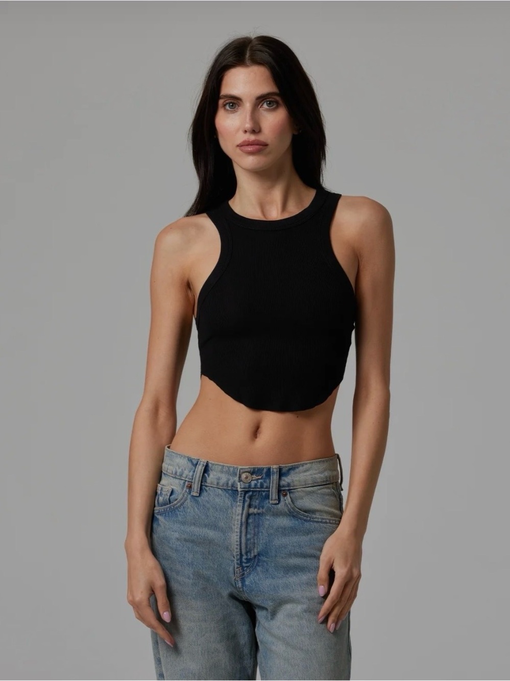 Talentless Women’s Scallop Tank in Pitch Black